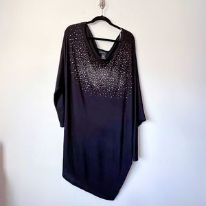 Ashley Stewart Sparkly Black Sweater Tunic
